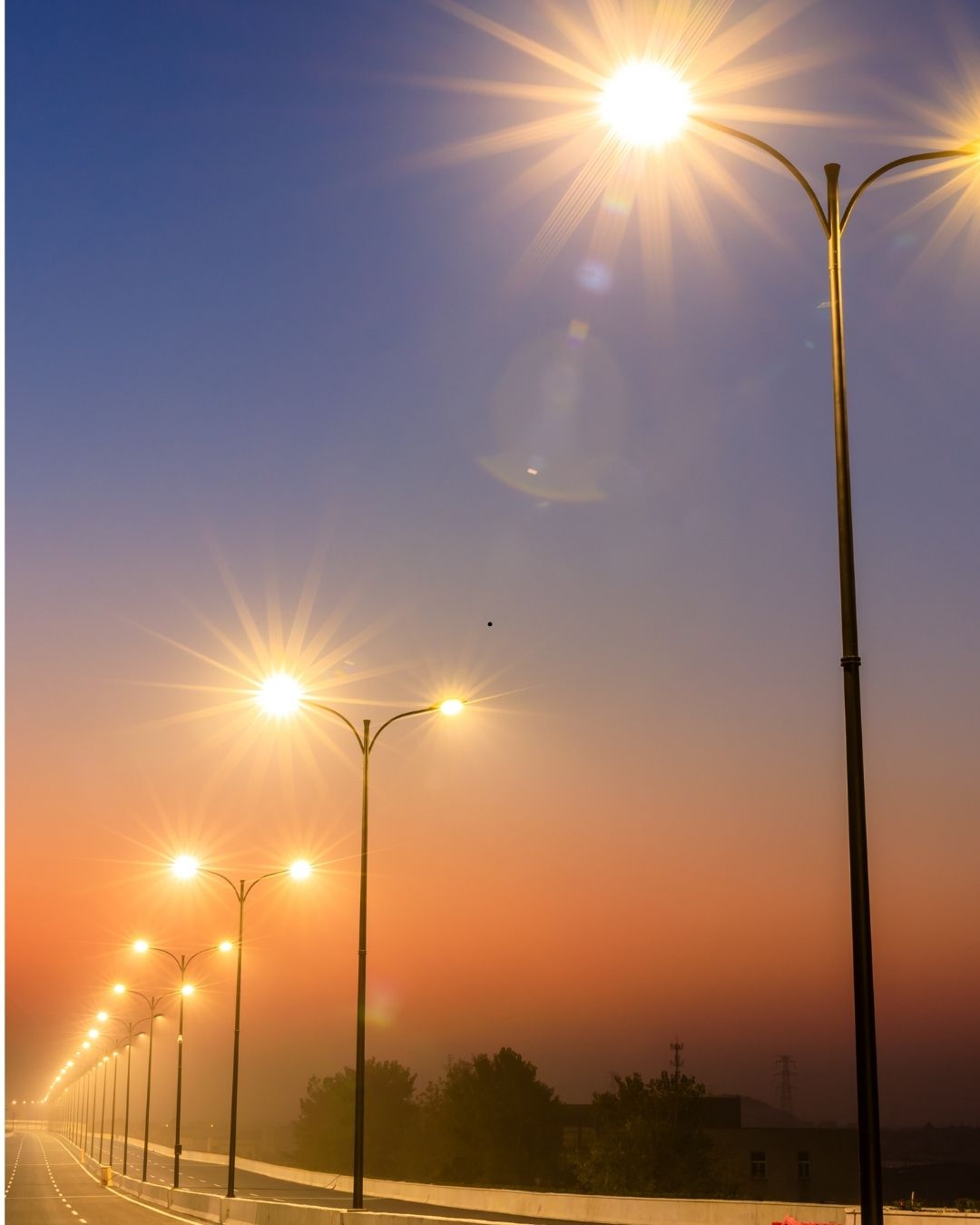 High Masts Light Poles on Highway in Dubai (1)